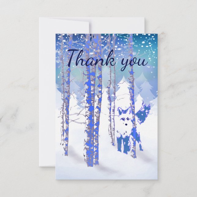 Vielen Dank für Ihren Winter Frost Snow Forest For Dankeskarte (Vorderseite)