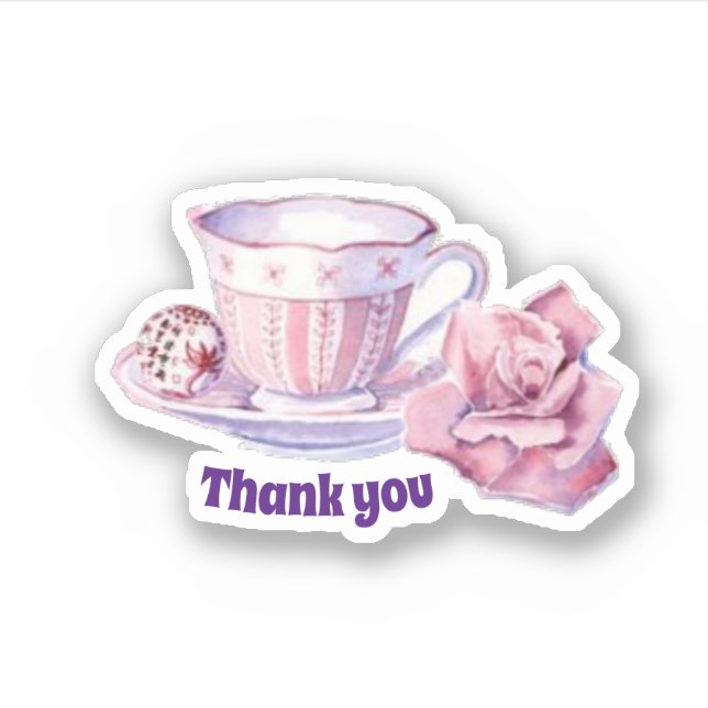 Vielen Dank für Kaffee und Rose Aufkleber (Vorderseite)