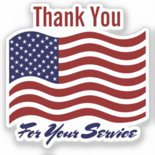 Vielen Dank für Service American Flag Veteran's Aufkleber
