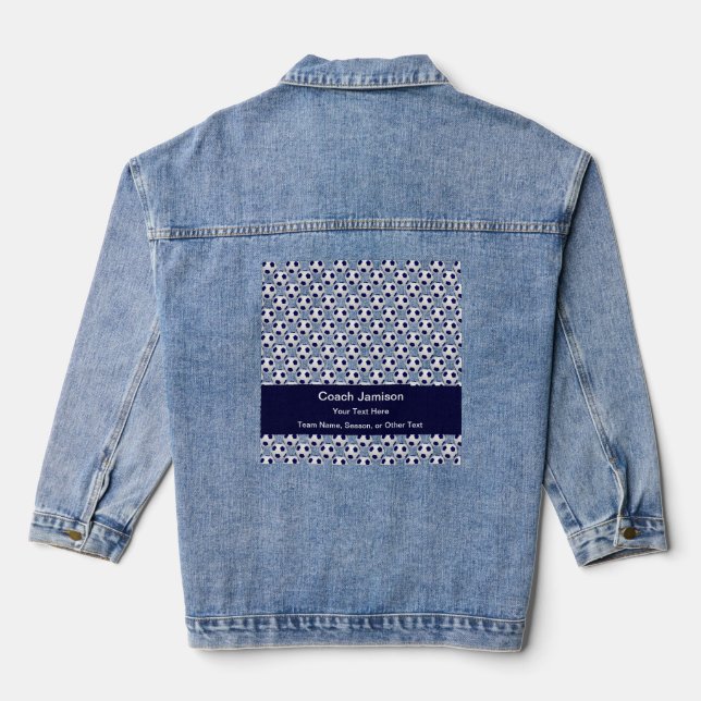 Vielen Dank Fußball Coach Ihren Text blau Jeansjacke (Rückseite)