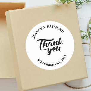 Vielen Dank, Gastgeschenk Hochzeit der Kalligraphi Runder Aufkleber