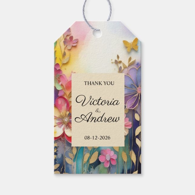 Vielen Dank Gastgeschenk Hochzeit Tags Geschenkanhänger (Vorderseite)