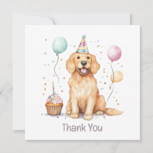 Vielen Dank, Geburtstag Golden Retriever Dog Dankeskarte
