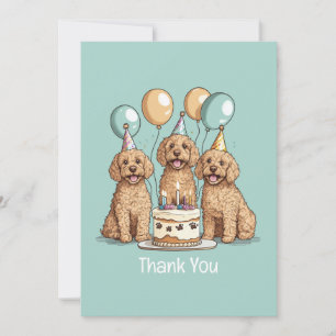 Vielen Dank, Geburtstag Goldendoodle Hunde Dankeskarte