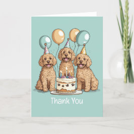 Vielen Dank, Geburtstag Goldendoodle Hunde Dankeskarte