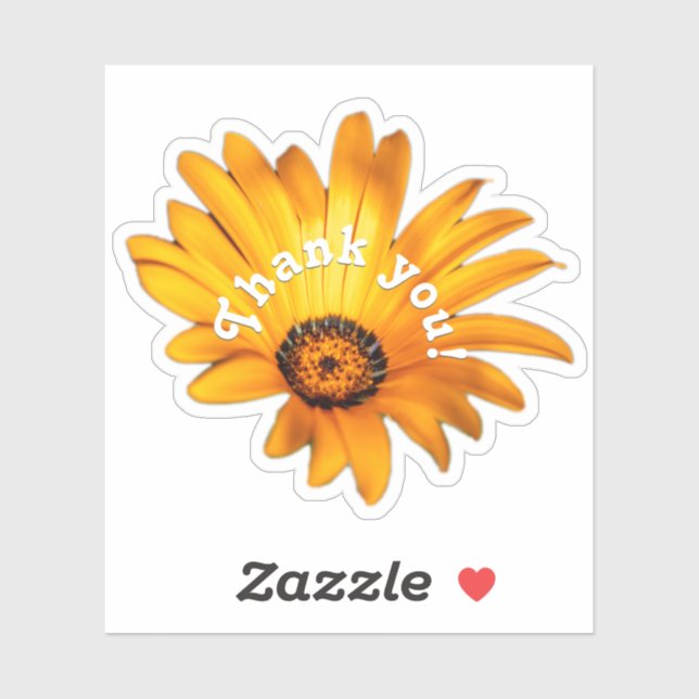 Vielen Dank, gelb orange Blume Blütenaufkleber Aufkleber (Blatt)