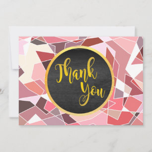 Vielen Dank Geometri Pink Glitzer Hochglanz Glanz Dankeskarte