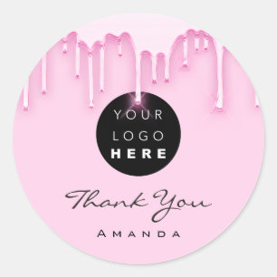 Vielen Dank Geschäftsname Makeup Artist Pinky Log Runder Aufkleber