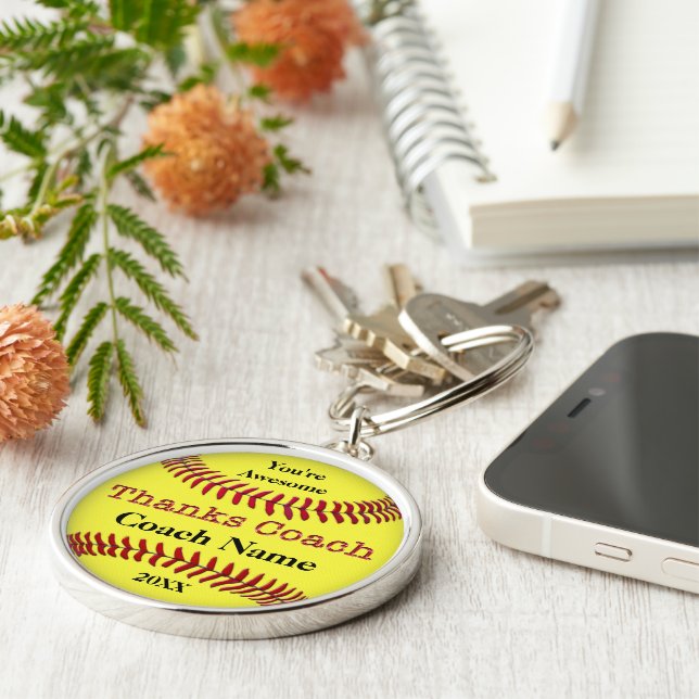 Vielen Dank Geschenkideen für Softball Coaches Sof Schlüsselanhänger (Seite)