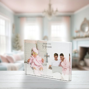 Vielen Dank Godeltern Geschenk Cross Double Fotoblock