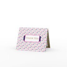 Vielen Dank - Gold, Blau, Rosa und Weiß Punkte