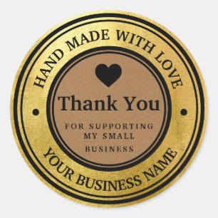 Vielen Dank Gold Craft Paper Classic Round Sticker