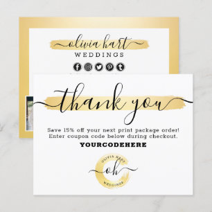 Vielen Dank Gold Minimalistisch Stylist Marketing  Postkarte