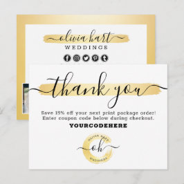 Vielen Dank Gold Minimalistisch Stylist Marketing  Postkarte