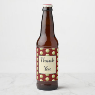 Vielen Dank Gold Polka Dot und Deep Red Aufwertung Bierflaschenetikett