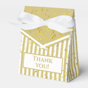 Vielen Dank - Gold/White Simple Stripes Pattern Geschenkschachtel