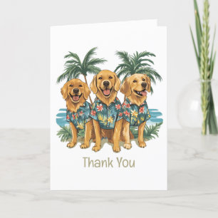 Vielen Dank Golden Retriever Hunde Hawaiian Shirt Dankeskarte