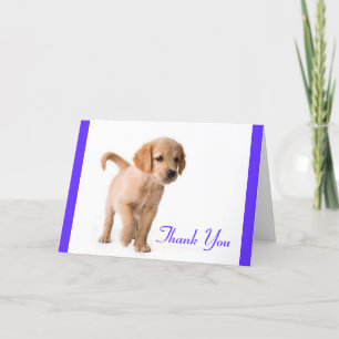 Vielen Dank Golden Retriever Welpe Hund Grußkarte Dankeskarte
