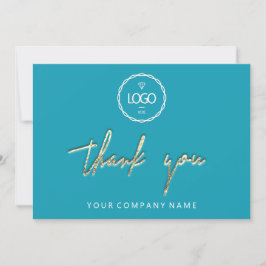 Vielen Dank, Golden Script Business Logo Wasser Einladung