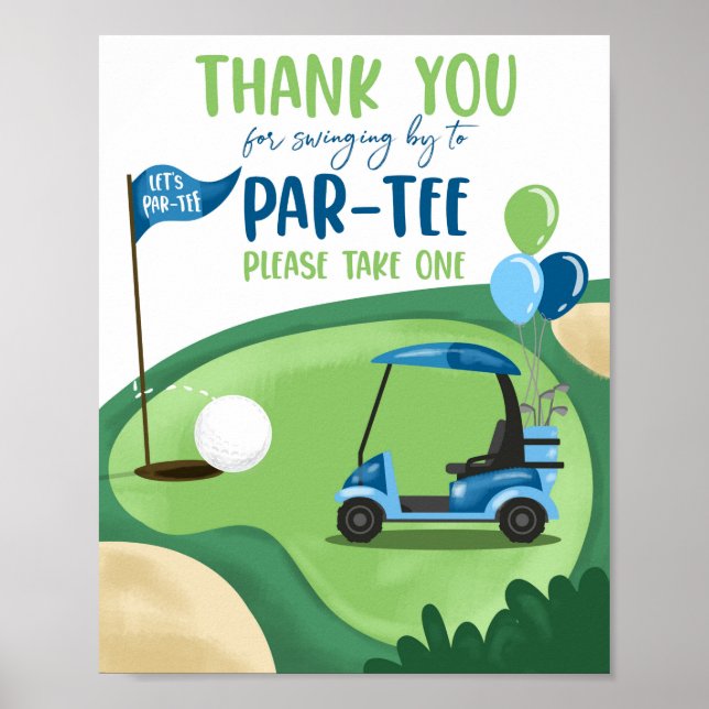 Vielen Dank Golf Par-T-Shirt Boy Birthday Sign Poster (Vorne)