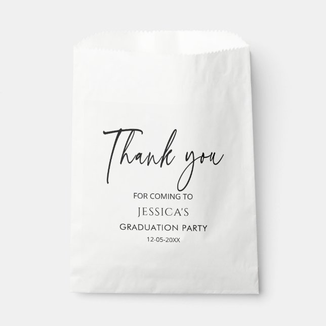Vielen Dank Graduate Party Leckereien Abschluss Geschenktütchen (Vorderseite)