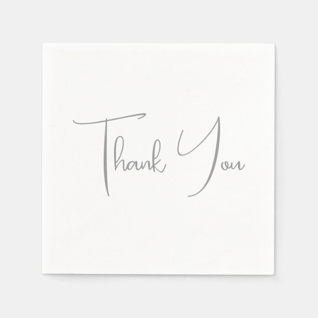 Vielen Dank, Gray handschriftlich klassischen Chic Serviette (Vorderseite)