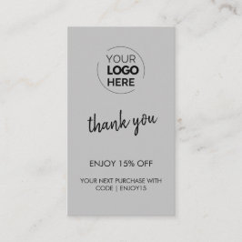 Vielen Dank, Gray Stylish Modern Logo Business Rabattkarte