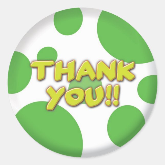 Vielen Dank, Green Spots Sticker (Vorderseite)