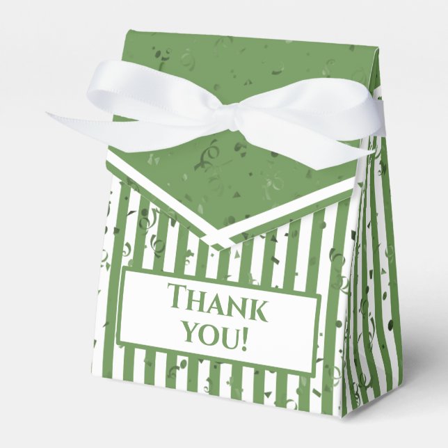 Vielen Dank - Green/White Simple Stripes Pattern Geschenkschachtel (Vorderseite)