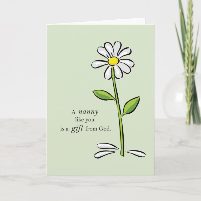 Vielen Dank, Gruscha, Religiöse Green Daisy Blume Dankeskarte (Vorderseite)