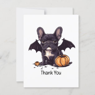 Vielen Dank Halloween French Bulldog Bat Pumpkins Postkarte