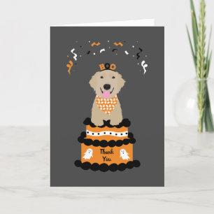 Vielen Dank Halloween Golden Retriever Spooky Ghos Dankeskarte