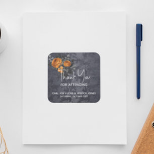 Vielen Dank Halloween Wedding Orange Rose Quadratischer Aufkleber
