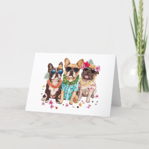 Vielen Dank, Hawaiian French Bulldogs Blume Lei Dankeskarte