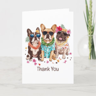 Vielen Dank, Hawaiian French Bulldogs Blume Lei Dankeskarte