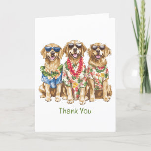 Vielen Dank Hawaiian Golden Retriever Hunde Dankeskarte