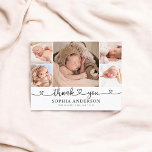 Vielen Dank Heart Baby Foto Ankündigung Postcard<br><div class="desc">Moderne Serifen fett Schriftart und Foto.</div>
