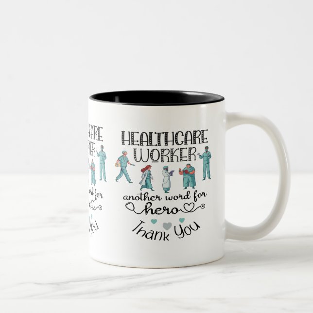 Vielen Dank, Helden von Gesundheitsarbeitern Zweifarbige Tasse (Rechts)