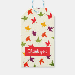 Vielen Dank Herbstlaub Pattern Autumn Leaf Red Geschenkanhänger