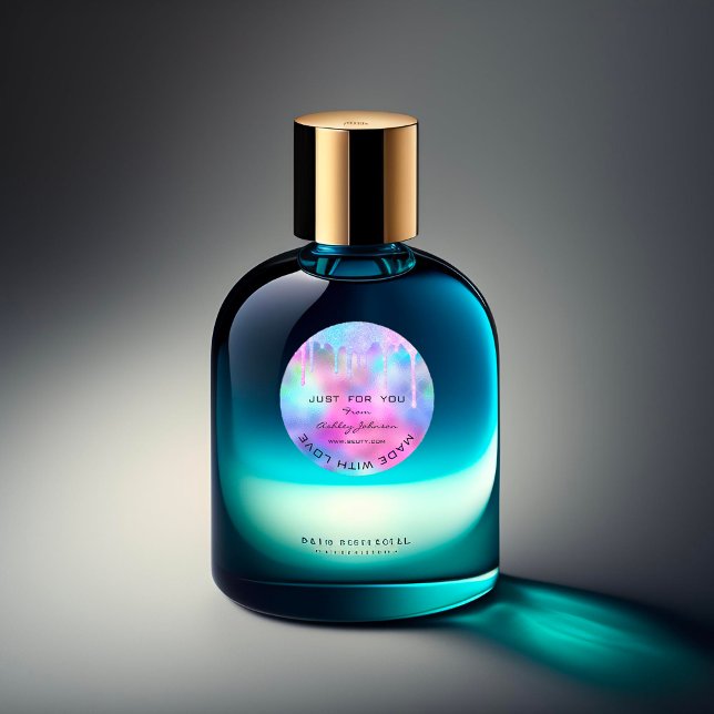 Vielen Dank, hergestellt mit Liebe rosa Holograph  Runder Aufkleber (Thank You Made With Love Pink Holograph Unicorn Classic Round Sticker)