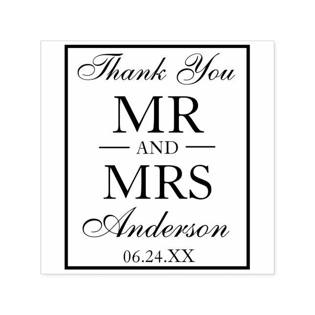 Vielen Dank, Herr und Frau Hochzeit. Permastempel (Design)