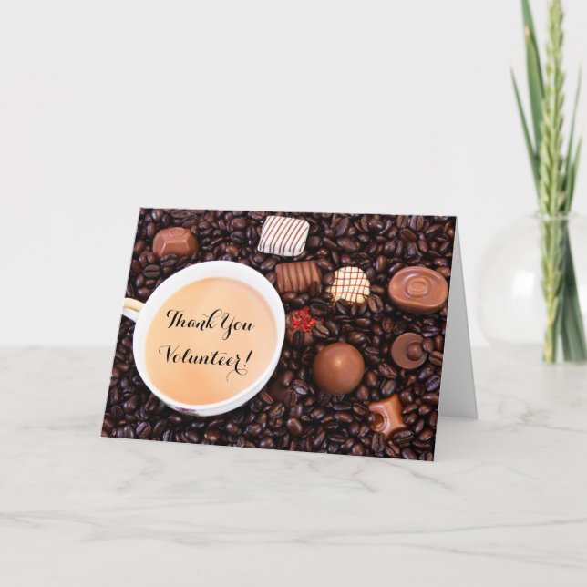Vielen Dank, Herr Volunteer Kaffee und Schokolade  Karte (Vorderseite)