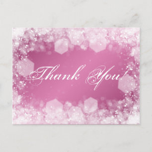 Vielen Dank Hinweis Baby Dusche Nacht Sparkle Pink Postkarte