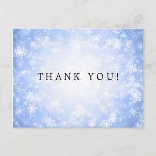 Vielen Dank Hinweis Blue Winter Wonderland Postkarte