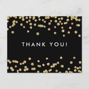 Vielen Dank Hinweis Gold Imitate Glitzer Confetti Postkarte