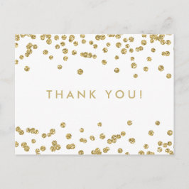 Vielen Dank Hinweis Gold Imitats Glitzer Confetti Postkarte