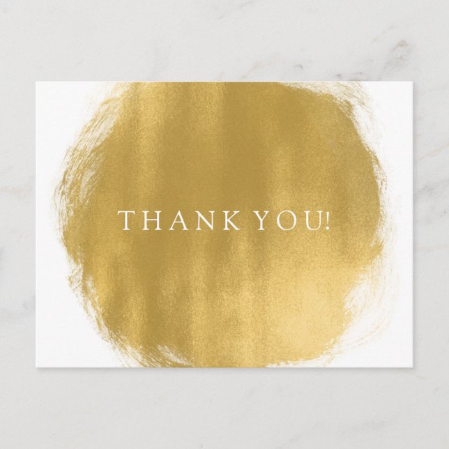 Vielen Dank Hinweis Gold Paint Look Postkarte (Vorderseite)