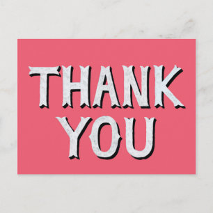 Vielen Dank, Hipster Typografie pink weiß und schw Postkarte