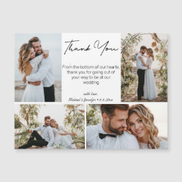 Vielen Dank Hochzeit 4 Fotos Collage Stilmagnet Magnetkarte