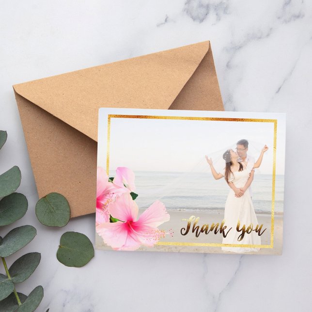Vielen Dank Hochzeit Foto rosa Blumenzwiebeln Postkarte (Von Creator hochgeladen)
